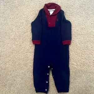 Ralph Lauren Boys French Rib Cotton Shawl Collar Coverall size 9M